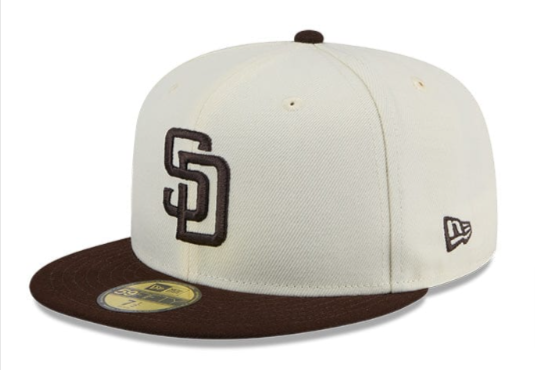 San Diego Padres Fitted 59Fifty New Era Chrome Brown Cap Hat Grey UV - THE 4TH QUARTER