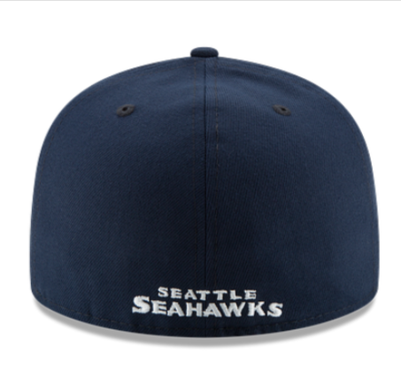 Seattle Seahawks Fitted New Era 59Fifty Basic Navy Cap Hat Grey UV