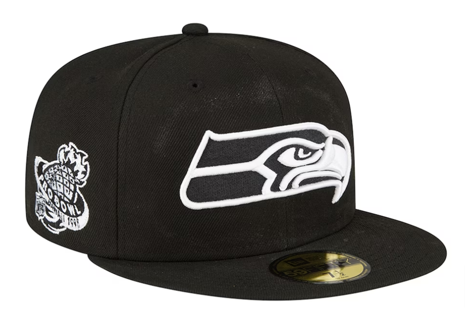 Seattle Seahawks Fitted New Era 59FIFTY 1998 Pro Bowl Black White Hat Cap - THE 4TH QUARTER