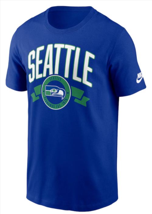 Seattle Seahawks Mens T-Shirt Rewind Front and Back Hit Essential Tee - THE 4TH QUARTER