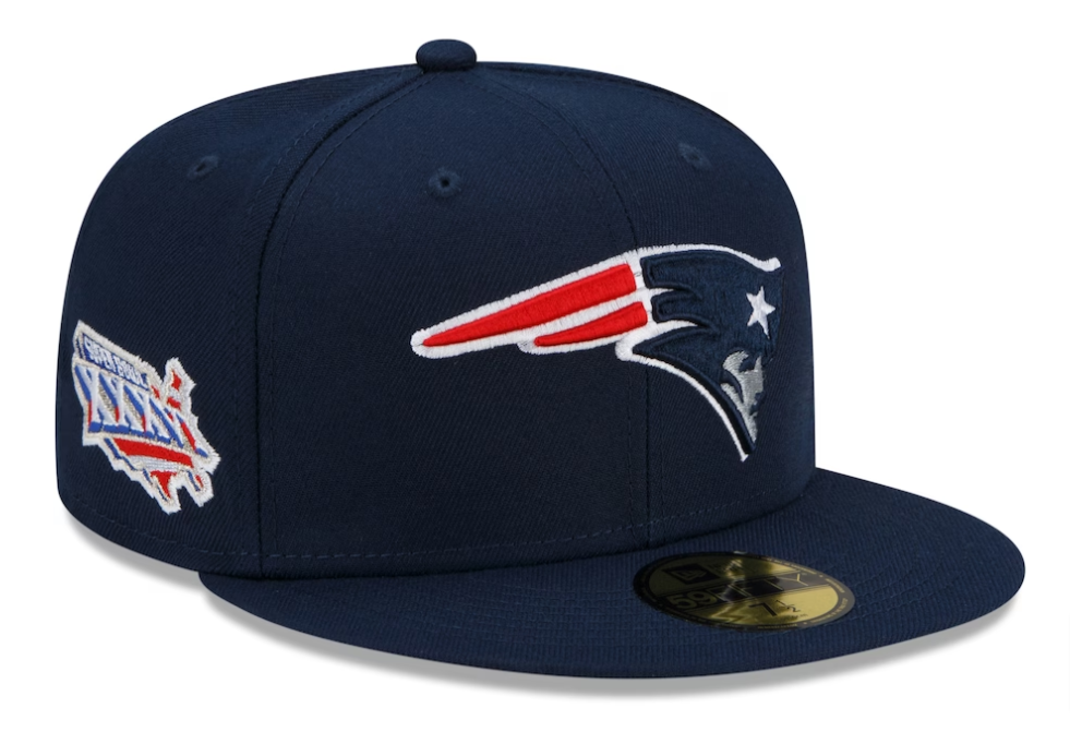 New England Patriots New Era Fitted Super Bowl XXXVI Cap Hat Navy Grey UV - THE 4TH QUARTER