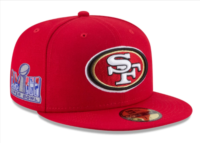 San Francisco 49ers Fitted New Era 59Fifty Super Bowl LVIII Red Cap Hat Grey UV - THE 4TH QUARTER
