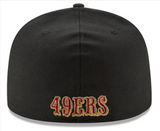 San Francisco 49ers Fitted New Era 59Fifty Super Bowl LVIII Black Cap Hat Grey UV