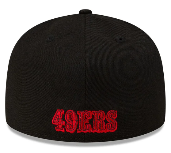San Francisco 49ers Fitted New Era 59Fifty Alternate Basic Cap Hat Black - THE 4TH QUARTER