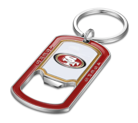San Francisco 49ers Key Chain Dog Tag Bottle Opener Key Ring