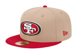 San Francisco 49ers Fitted New Era 59Fifty 2 Tone Camel Cap Hat Grey UV