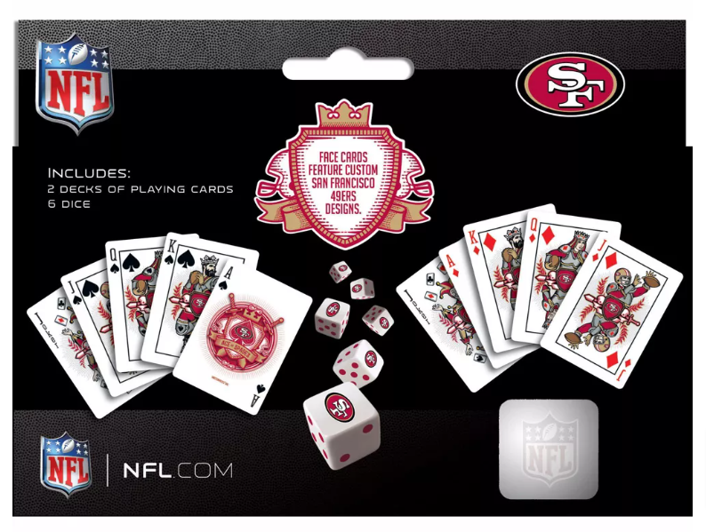 San Francisco 49ers 2-Pack Playing cards &amp; Dice Set for Adults