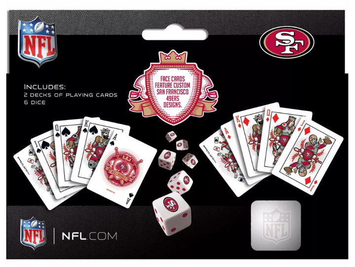 San Francisco 49ers 2-Pack Playing cards &amp; Dice Set for Adults