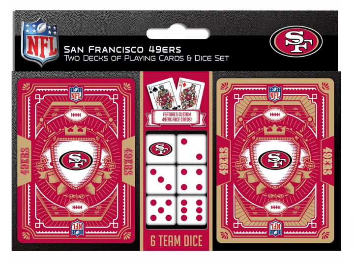 San Francisco 49ers 2-Pack Playing cards &amp; Dice Set for Adults