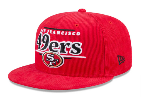 San Francisco 49ers Snapback New Era 9Fifty Corduroy Throwback Display Cap Hat