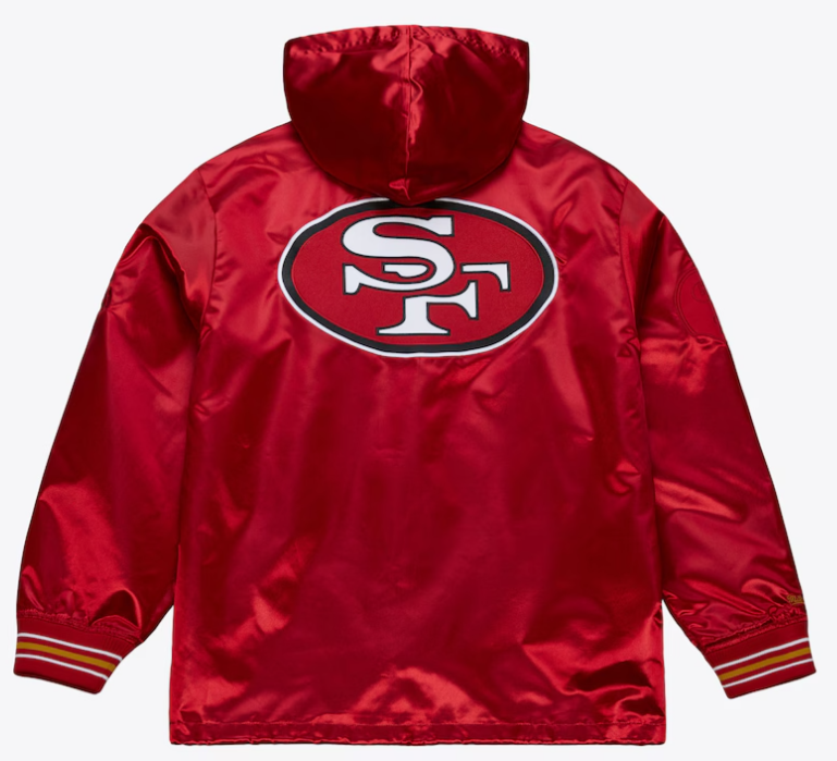 San Francisco 49ers Men's Mitchell & Ness Downtown Collection Vintage Coaches Full-Snap Satin Jacket - THE 4TH QUARTER