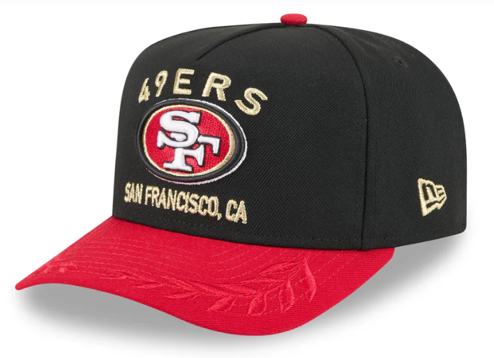 San Francisco 49ers Snapback 9Fifty New Era A-Frame Black 2025 Draft Cap Hat - THE 4TH QUARTER