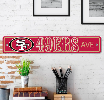 San Francisco 49ers Ave Street Sign Bar Decor