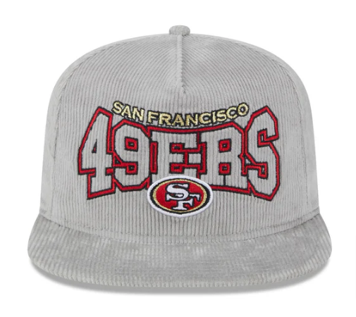 San Francisco 49ers Snapback New Era 9Fifty The Golfer Corduroy Hat Grey UV - THE 4TH QUARTER