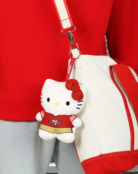 San Francisco 49ers Plush Hello Kitty Bag Charm Keychain