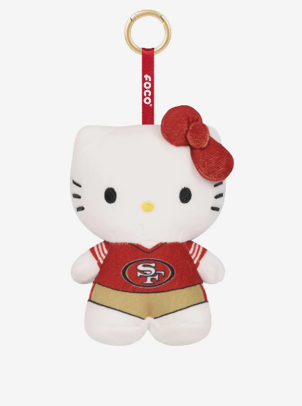 San Francisco 49ers Plush Hello Kitty Bag Charm Keychain