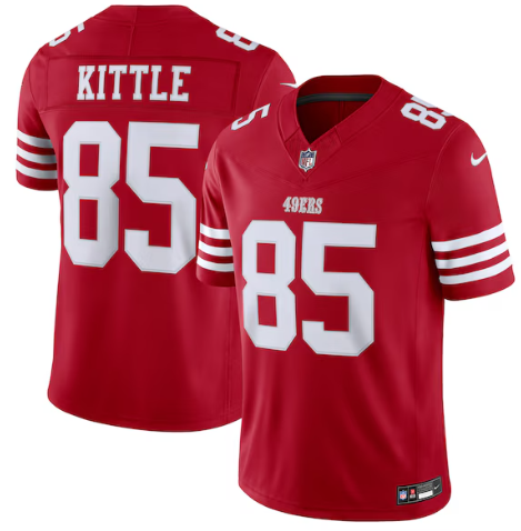 San Francisco 49ers Mens Jersey George Kittle Vapor F.U.S.E. Limited Jersey Red White #85