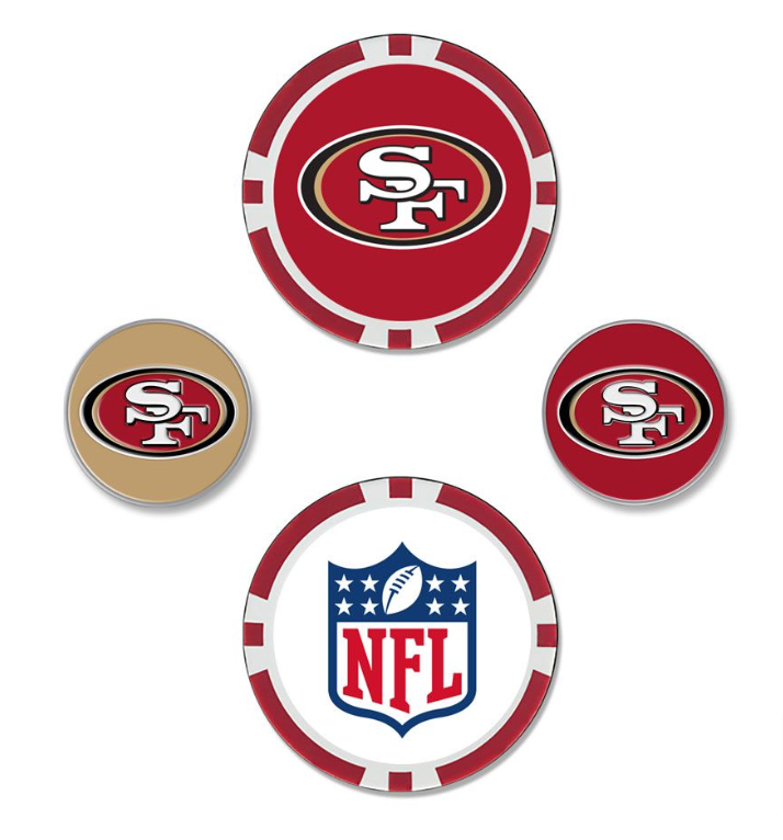 San Francisco 49ers 4 Piece Golf Ball Marker Set - THE 4TH QUARTER
