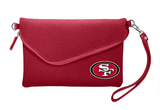 San Francisco 49ers Womens Fold Over Crossbody Pebble Purse