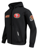 San Francisco 49ers Mens Jacket Pro Standard Classic Windbreaker Full Zip Hoodie Black