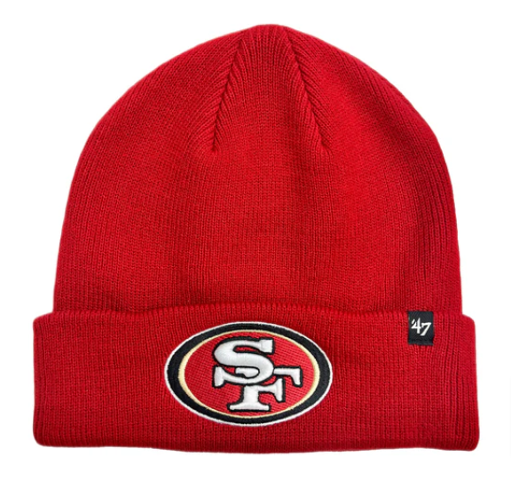San Francisco 49ers Beanie 47 Brand Knit Fold Red THE 4TH QUARTER