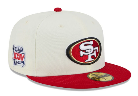 San Francisco 49ers Fitted New Era 59Fifty Super Bowl Patch Chrome Cap Hat Grey UV