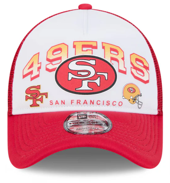 San Francisco 49ers Snapback New Era 9Forty A-Frame Mesh Retro Trucker Cap Hat - THE 4TH QUARTER