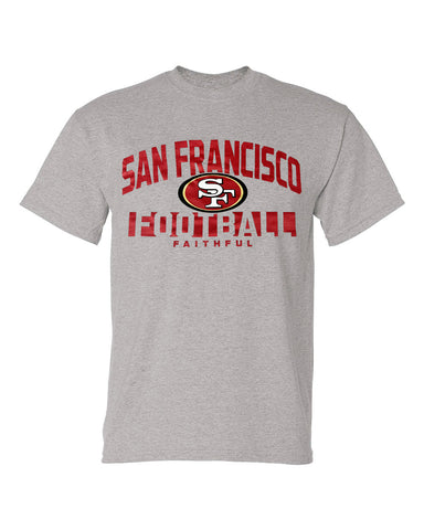 San Francisco 49ers Mens T-Shirt Fanatics Screen Block Heather Grey Tee