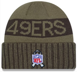 San Francisco 49ers Beanie New Era 2025 Salute to Service Sideline Cuffed Knit Hat Cap