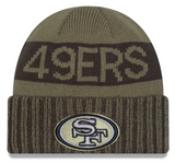 San Francisco 49ers Beanie New Era 2025 Salute to Service Sideline Cuffed Knit Hat Cap