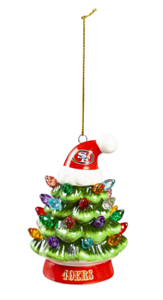 San Francisco 49ers 4" Lighted LED Ceramic Tree Ornament - THE 4TH QUARTER