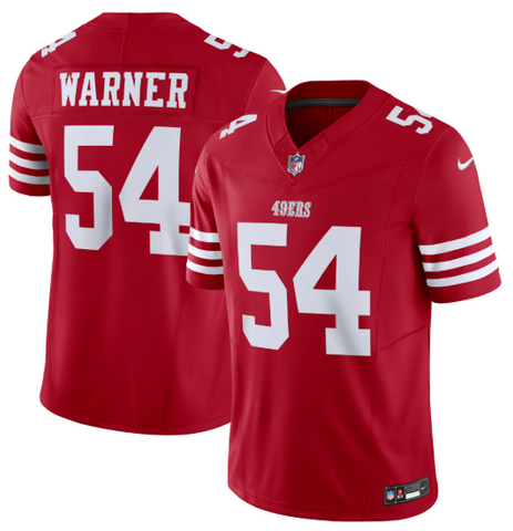 San Francisco 49ers Mens Jersey Fred Warner Vapor F.U.S.E. Limited Jersey Scarlet White #13