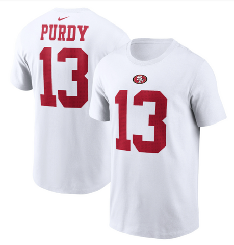 San Francisco 49ers Mens Tee Player Name & Number T-Shirt White