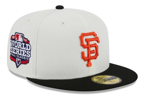 San Francisco Giants Fitted New Era 59Fifty 2012 WS Chrome Black Cap Hat Grey UV