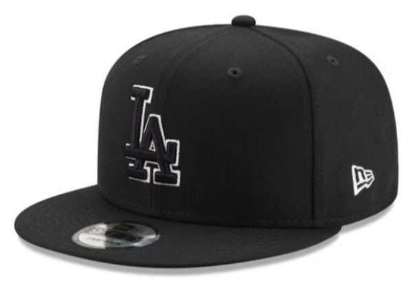 Los Angeles Dodgers Youth Snapback New Era 9Fifty Black Logo White Outline Cap Hat - THE 4TH QUARTER