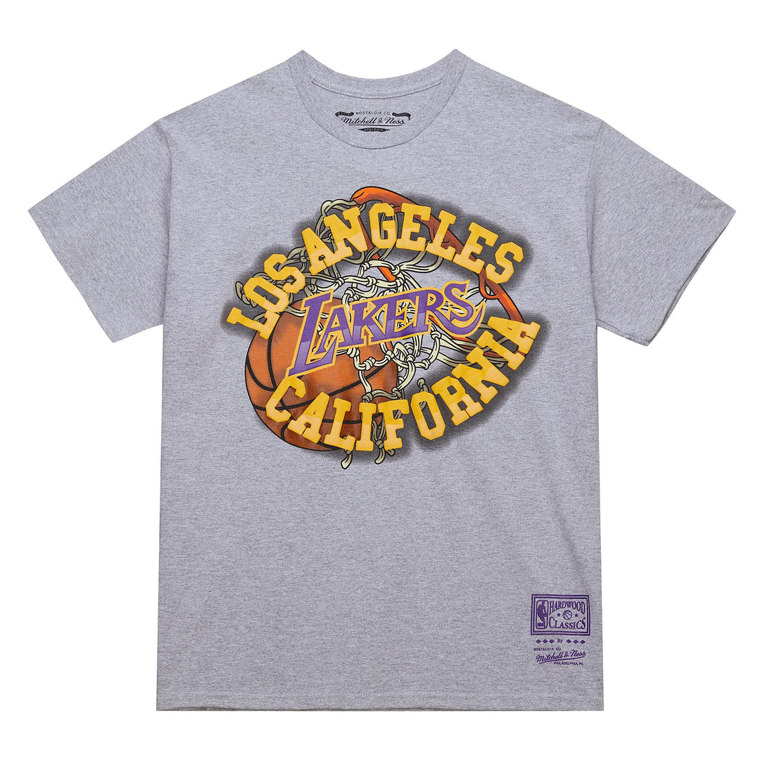 Los Angeles Lakers T-Shirt Mitchell & Ness Heather Grey - THE 4TH QUARTER