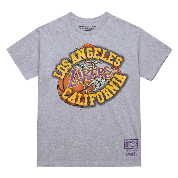 Los Angeles Lakers T-Shirt Mitchell &amp; Ness Heather Grey - THE 4TH QUARTER