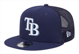 Tampa Bay Rays Snapback New Era Navy Mesh Trucker Cap Hat Grey UV