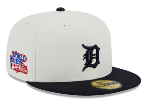 Detroit Tigers Fitted New Era 59Fifty D Chrome Navy Cap Hat Grey UV