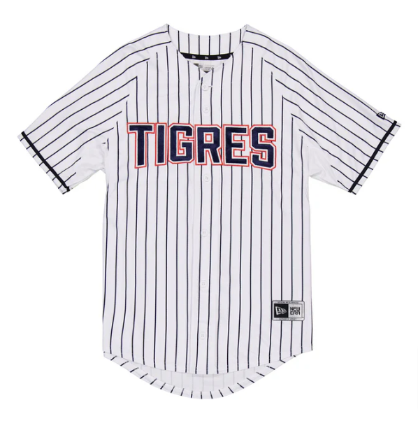 Tigres de Quintana Roo Men's New Era Home Replica Jersey Pinstripe - THE 4TH QUARTER