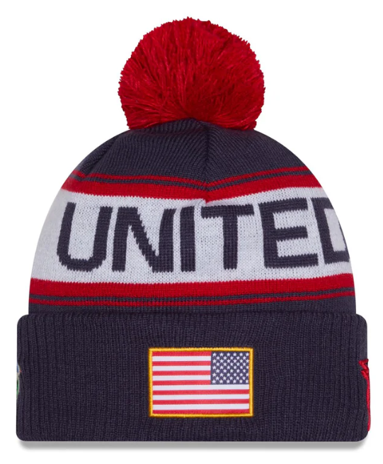 USA WBC 2026 New Era Pom Knit Hat - THE 4TH QUARTER