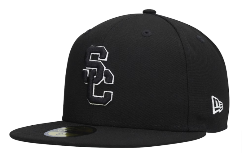 USC Trojans Fitted New Era Outline Black Cap Hat Grey UV - THE 4TH QUARTER