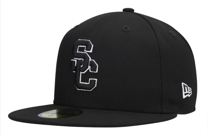 USC Trojans Fitted New Era Outline Black Cap Hat Grey UV - THE 4TH QUARTER