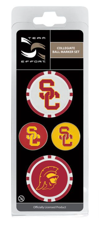 USC Trojans 4 Piece Golf Ball Marker Set - THE 4TH QUARTER