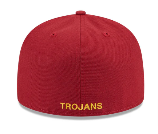 USC Trojans Fitted New Era 59Fifty Outline Burgundy Cap Hat Grey UV - THE 4TH QUARTER