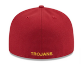 USC Trojans Fitted New Era 59Fifty Outline Burgundy Cap Hat Grey UV