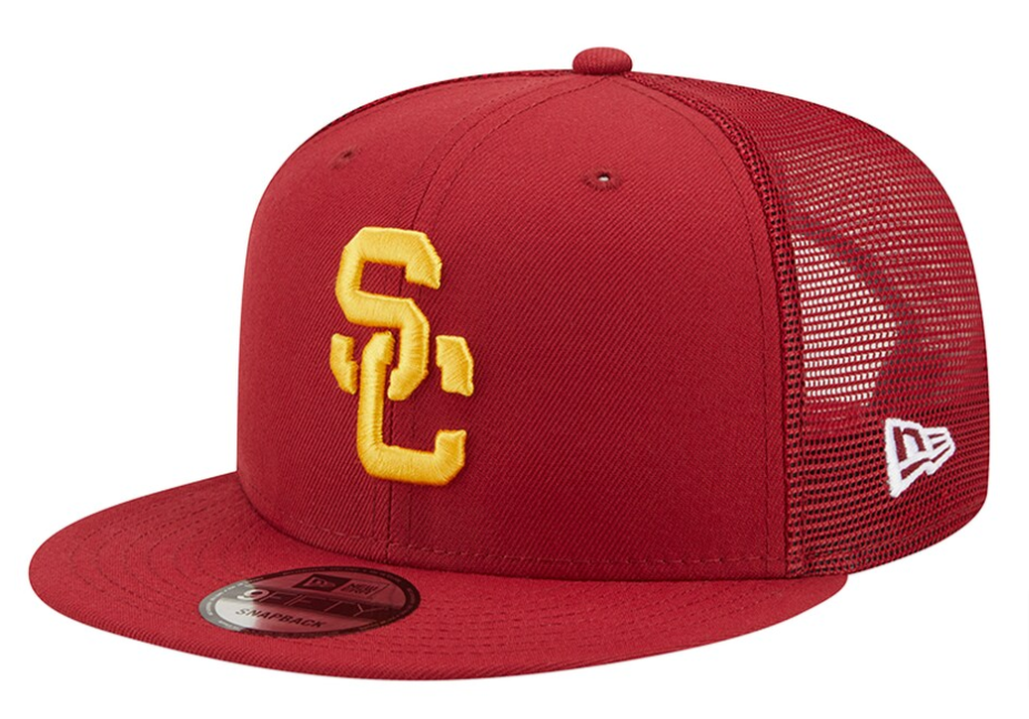 USC Trojans Snapback New Era Mesh Trucker Cardinal Cap Hat Grey UV - THE 4TH QUARTER