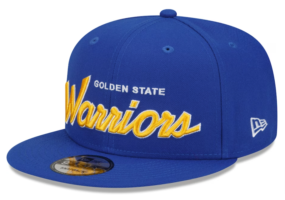 Golden State Warriors Snapback New Era 9Fifty Script Up Blue Cap Hat - THE 4TH QUARTER