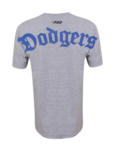 Los Angeles Dodgers Mens T-Shirt Pro Standard Old English Wingspan Grey Tee