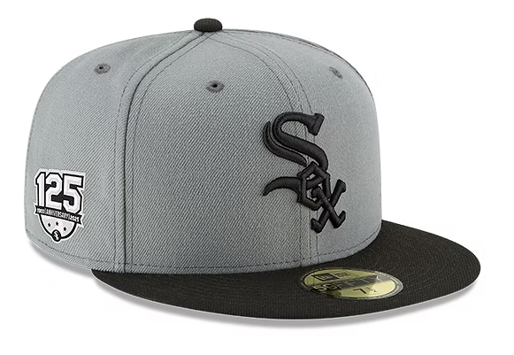 Chicago White Sox Fitted 59Fifty New Era Grey Black 125th Anniversary 2025 Cap Hat - THE 4TH QUARTER